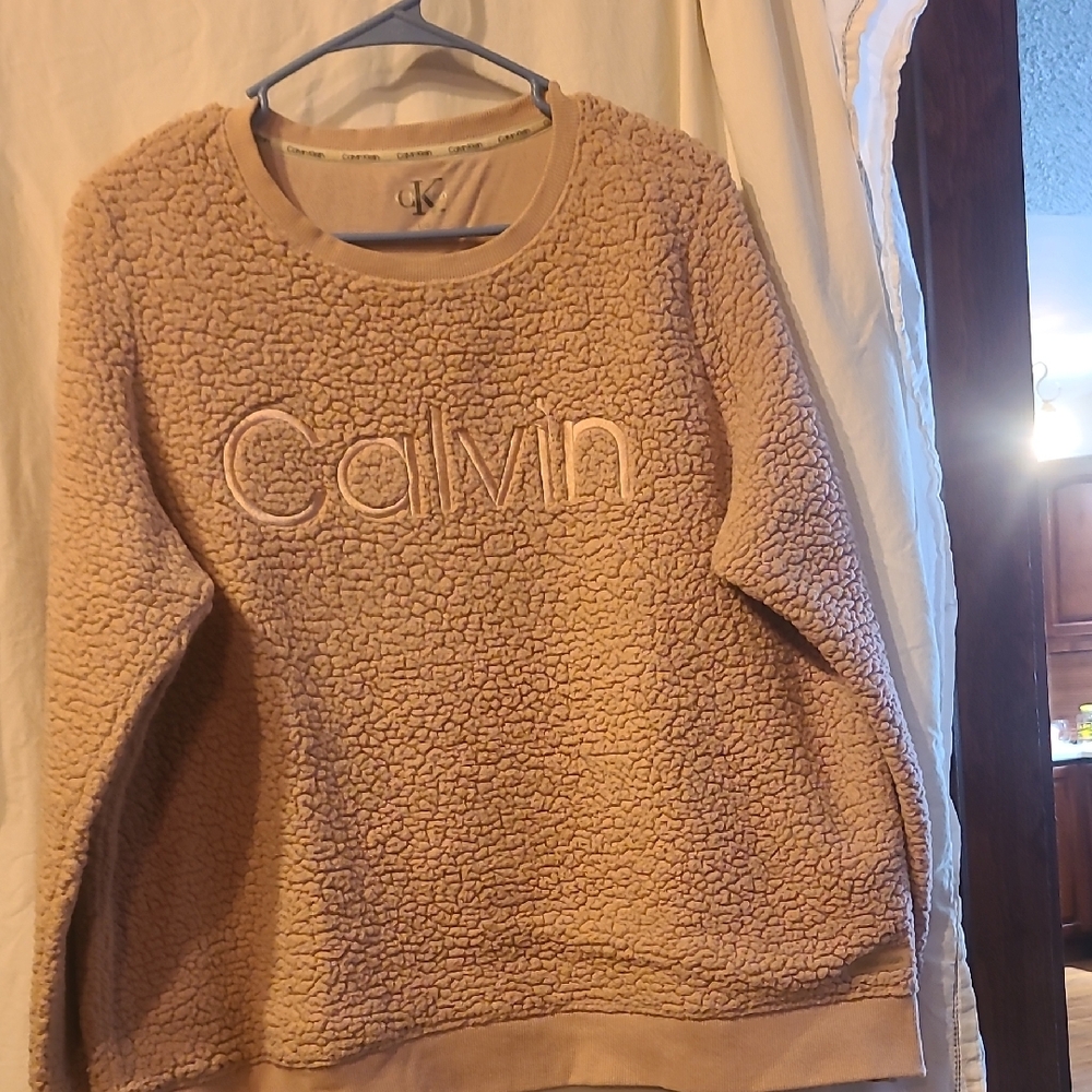 Calvin Klein Beige Sherpa Pullover